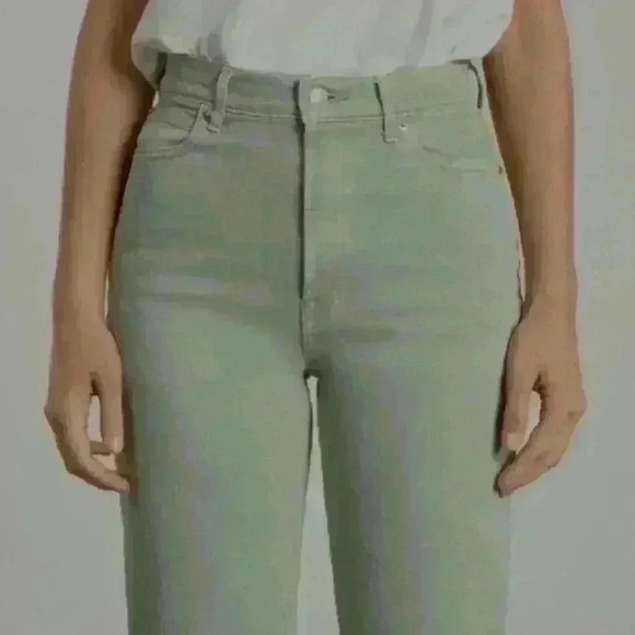 Everlane Womens The Way High Slim Jean Straight Leg Sage Green Size 31 Short - Picture 3 of 12